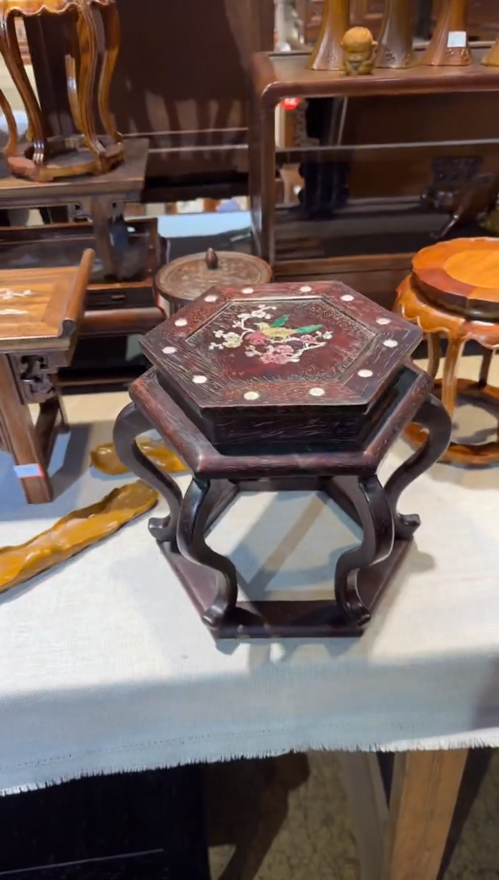 木六角    花架    摆件 22/30/25高