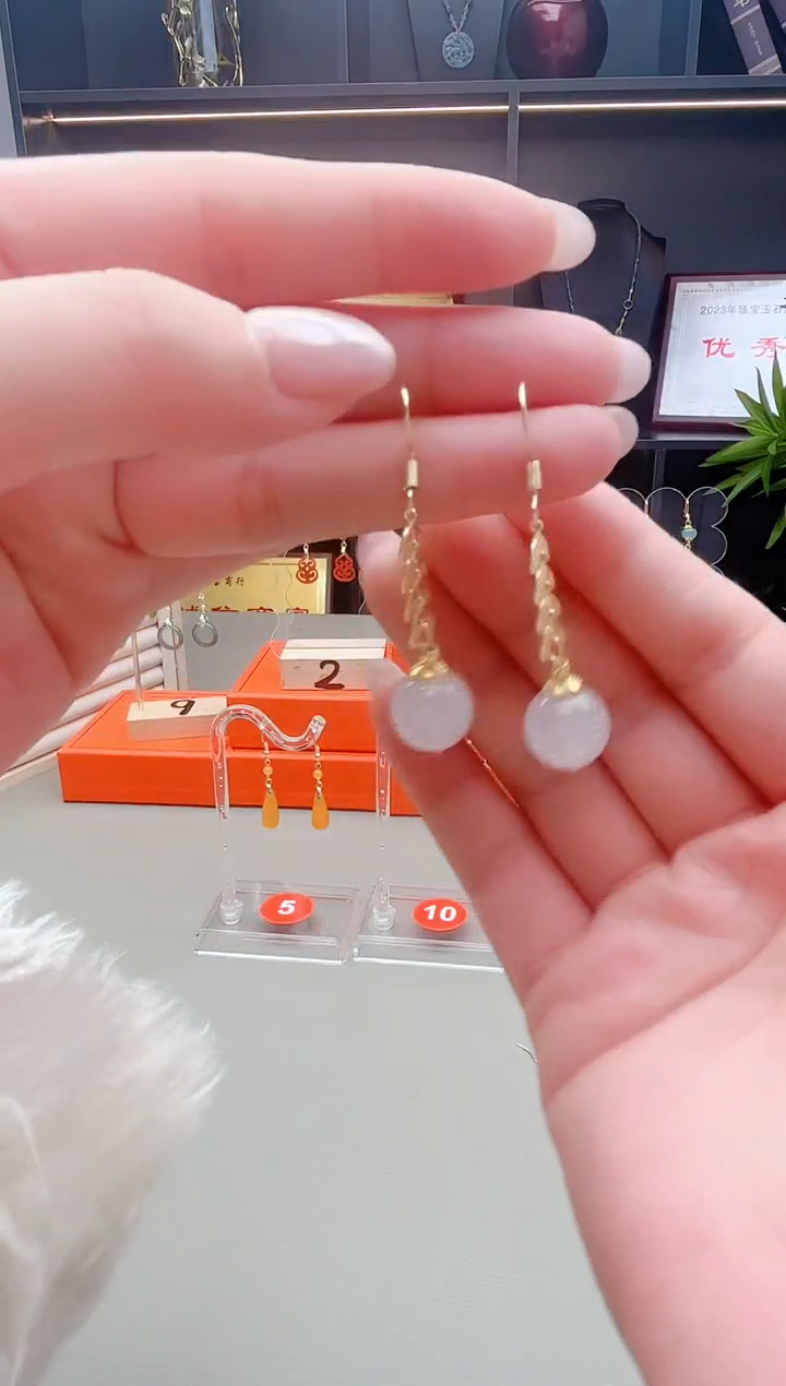 未镶嵌耳钉玛瑙/玉髓915