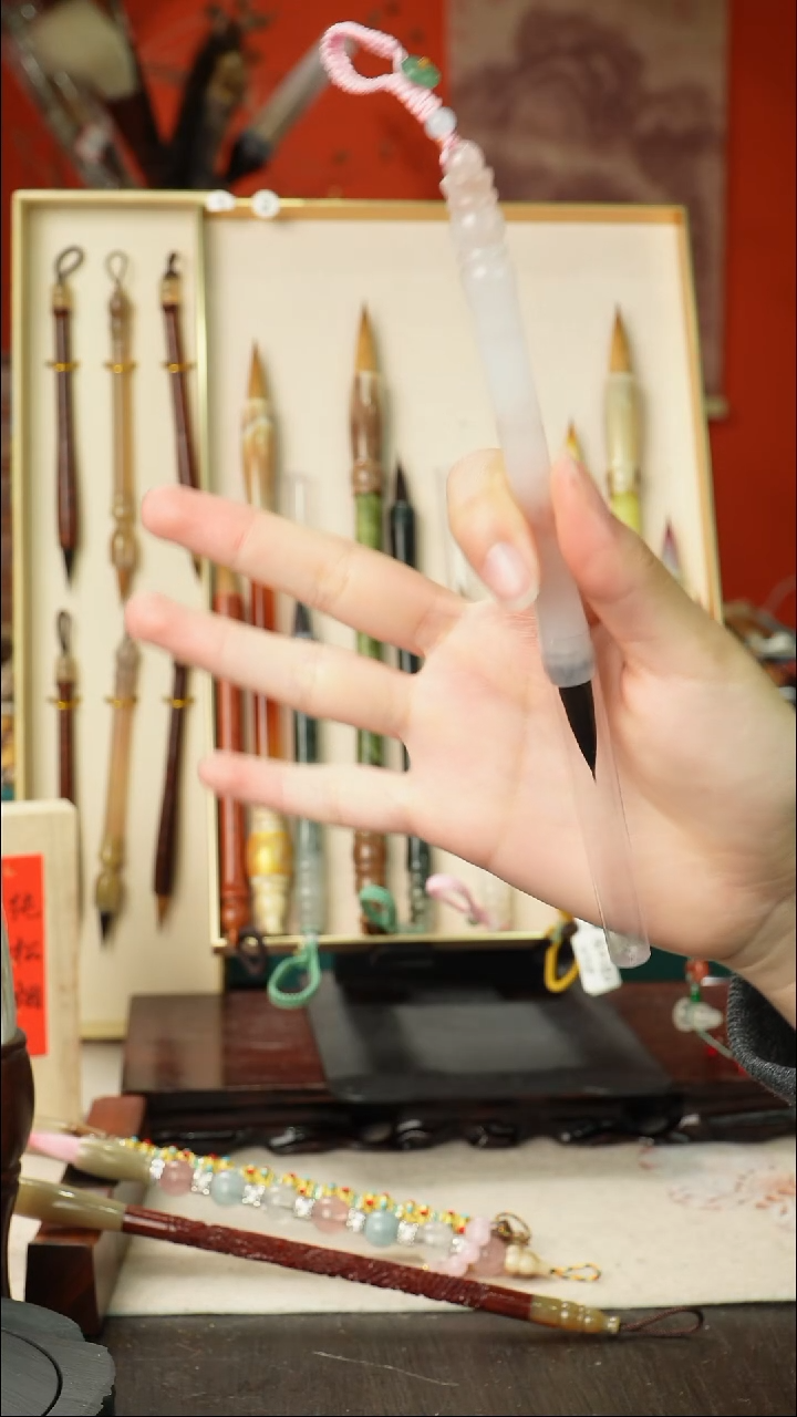  孤品高货毛笔链接 清水试笔 蘸墨不退