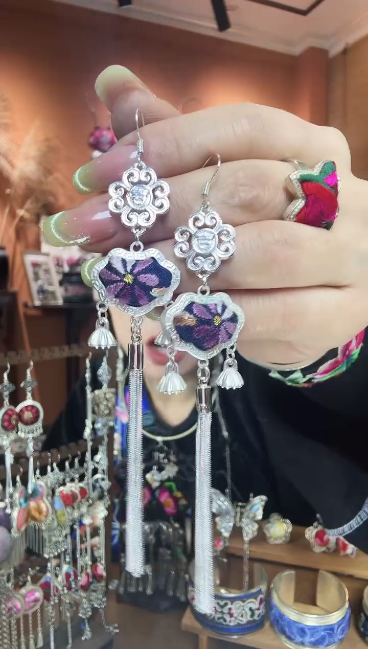 刺绣纯手工民族风耳环