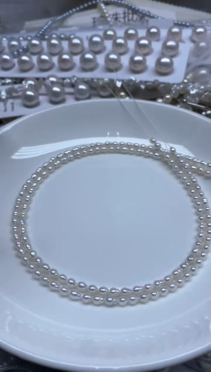 淡水珍珠未镶嵌颈饰4-5发2