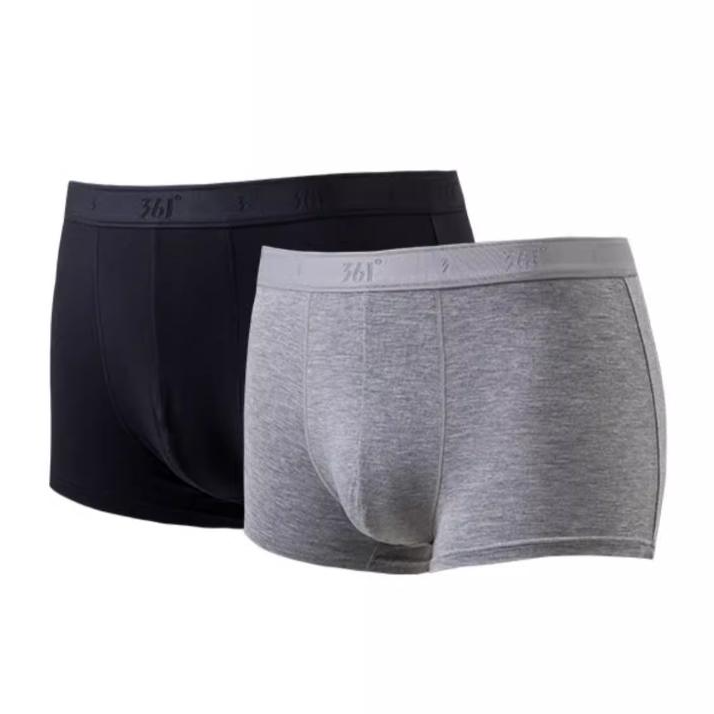 361度男士内裤纯色舒适透气休闲四角短裤两条装512448002-1