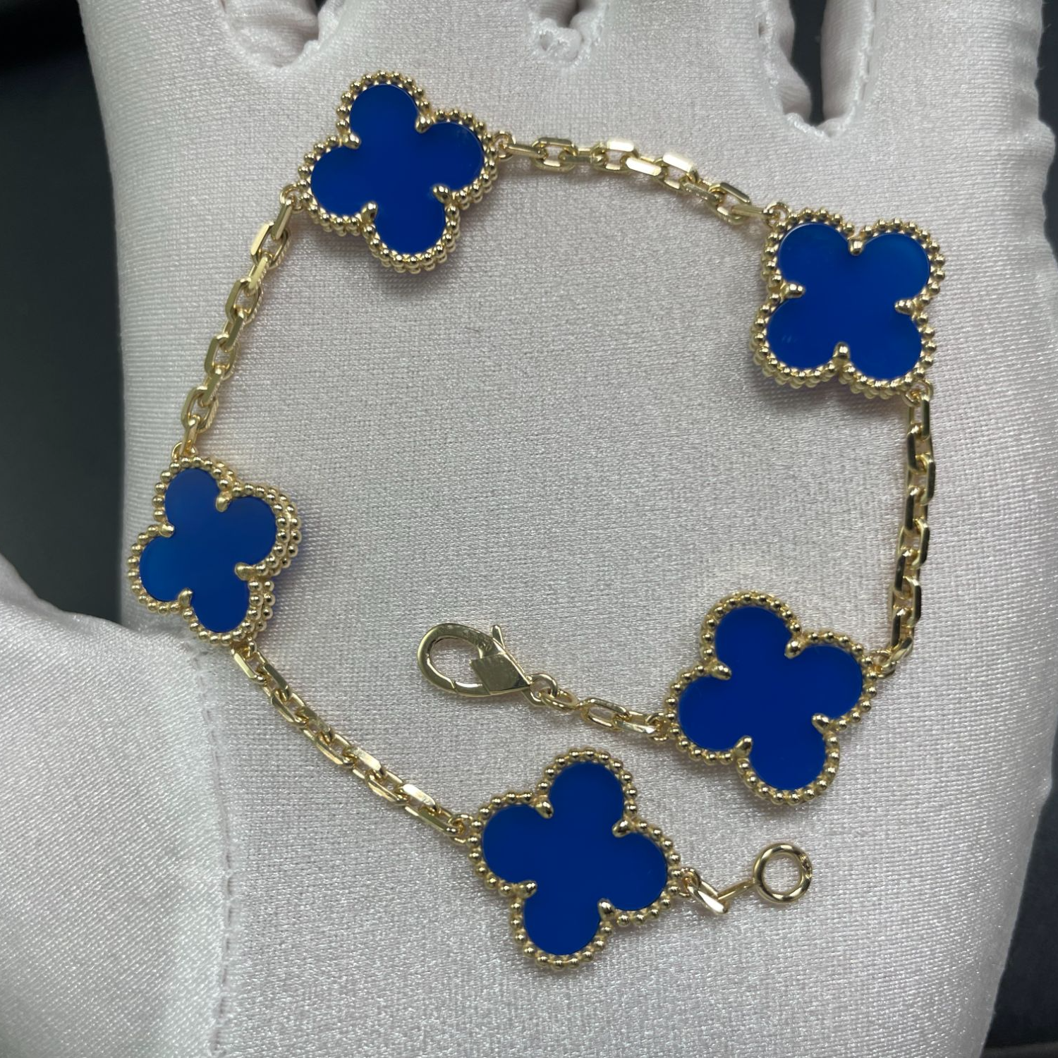 18k金五花蓝玛瑙手链  多样性发一件