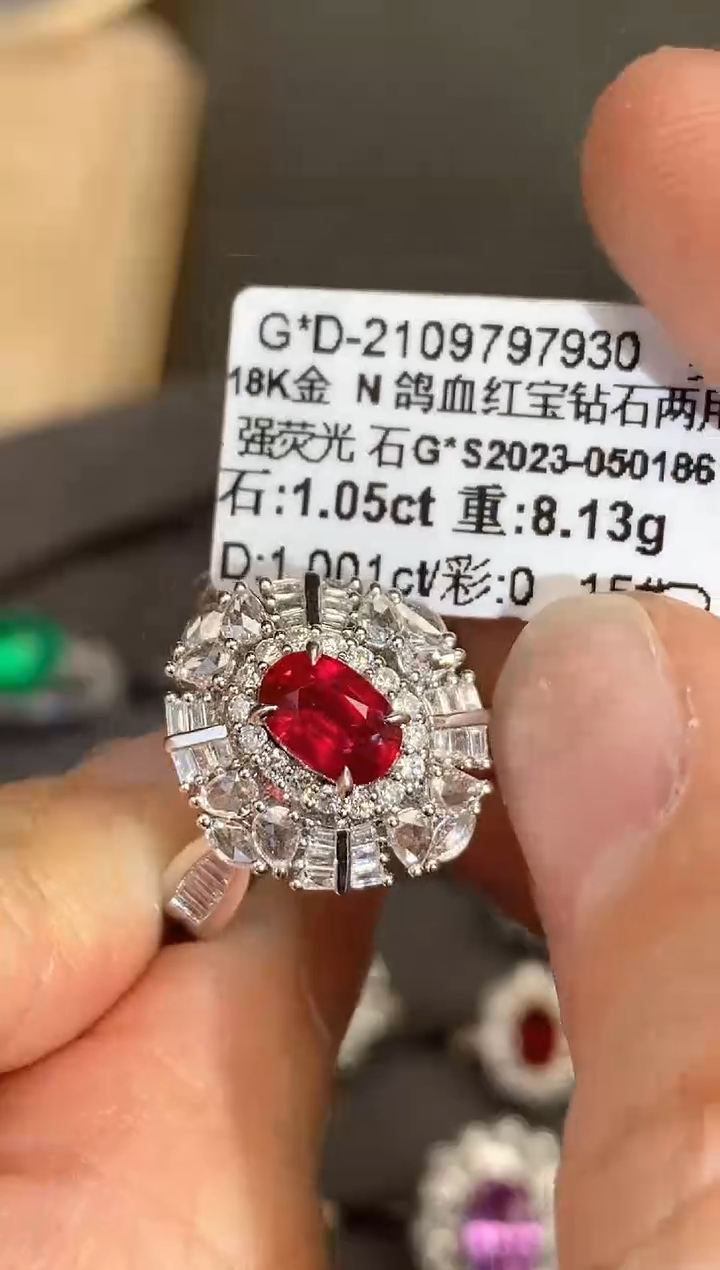 【闪购商品】红宝石戒指18K金镶嵌1.05ct/新年开工价