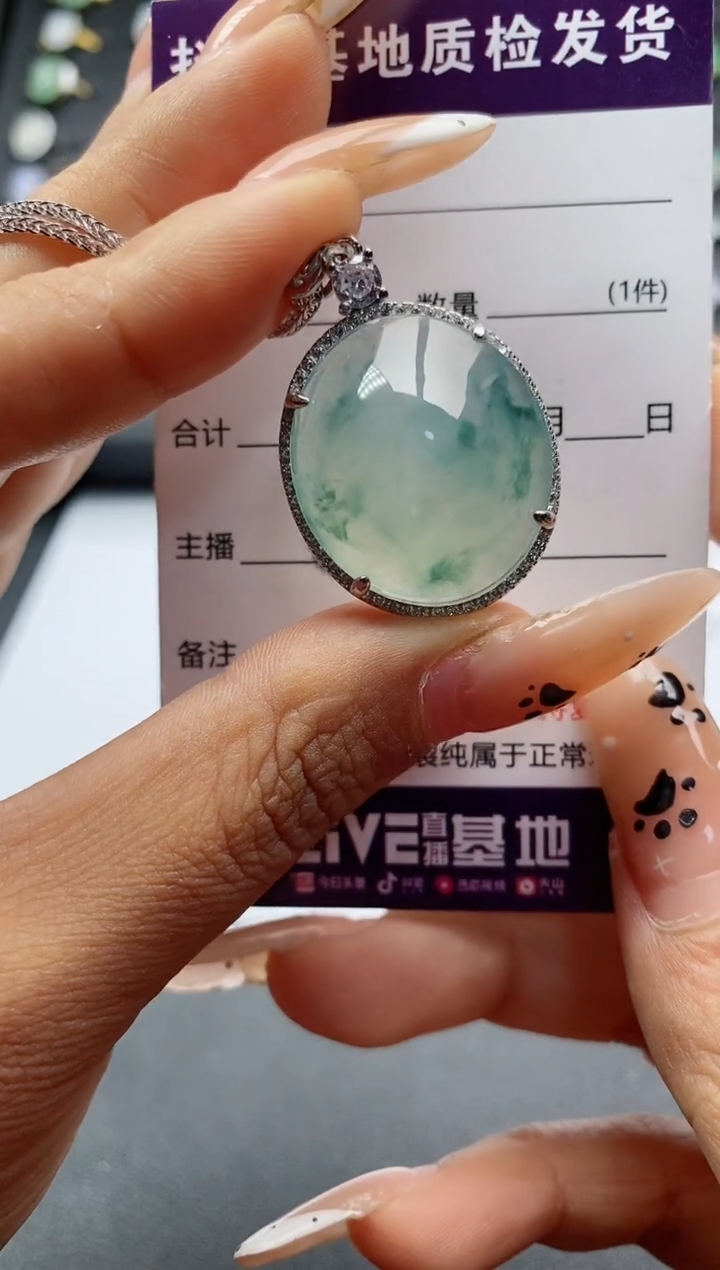 翡翠戒指银S925镶嵌.