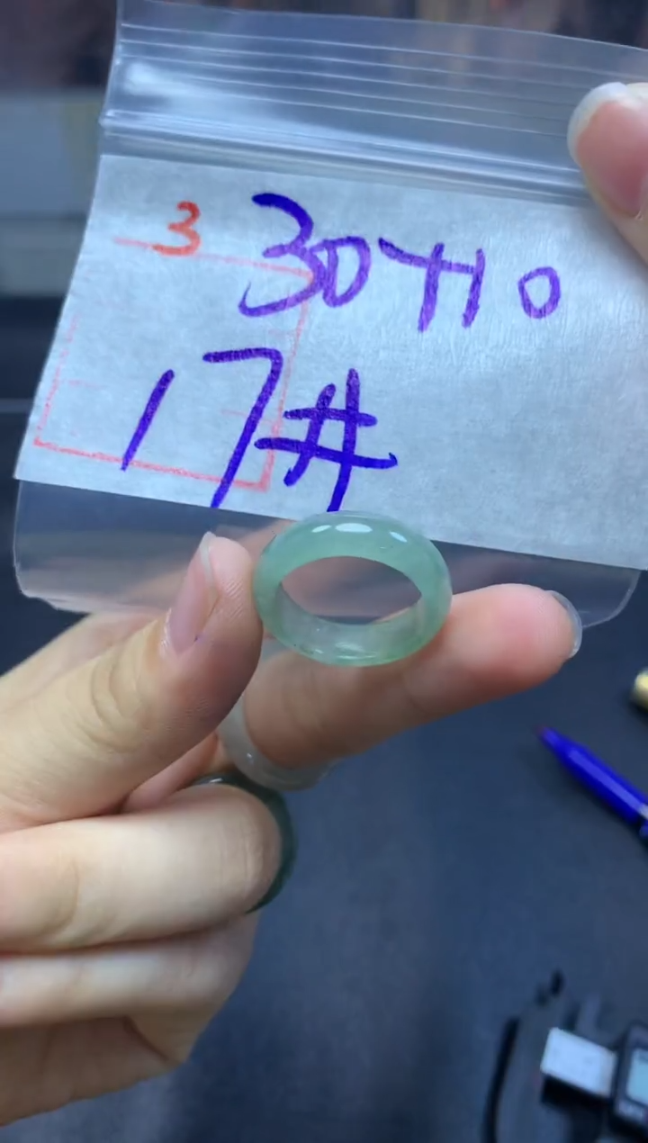 未镶嵌定制翡翠戒圈17#40毛货需精细抛光