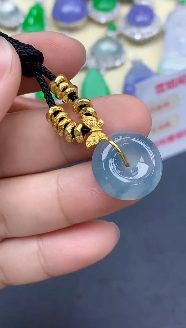 颈饰18K金镶嵌翡翠412-中国好珍宝