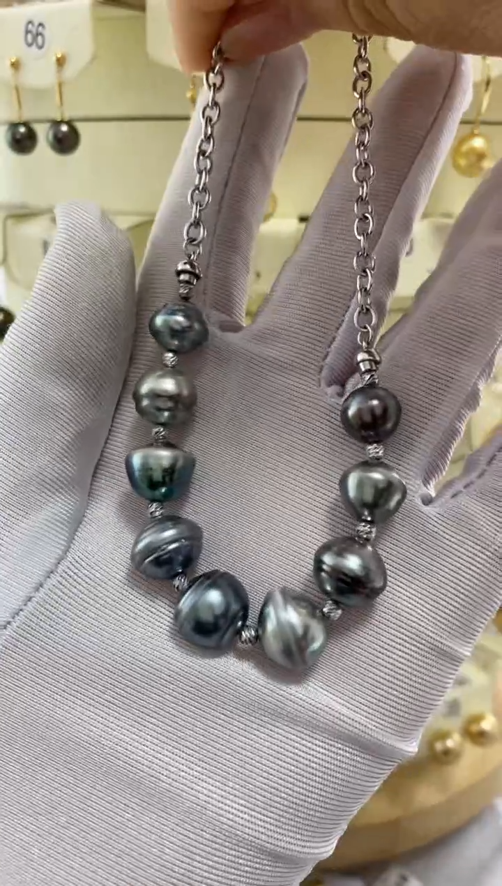 【闪购商品】海水珍珠套链银S925镶嵌大溪地