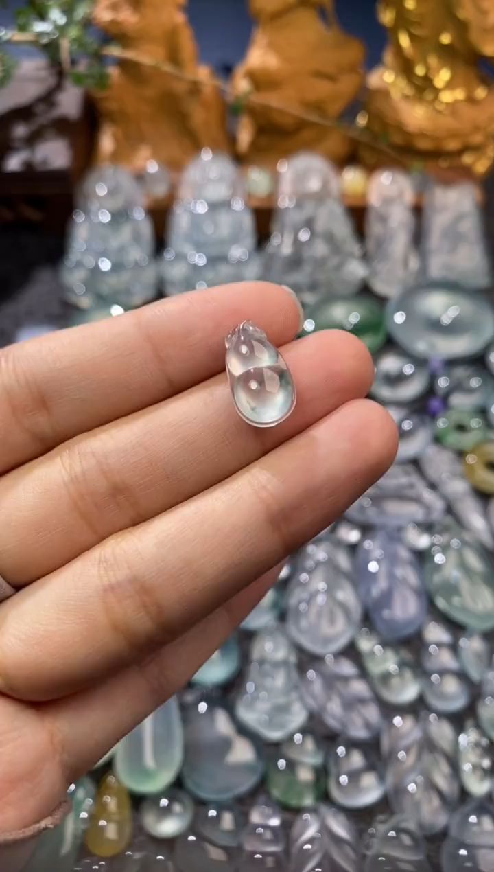 【闪购商品】定制翡翠未镶嵌福豆16.5*8.8*4.7
