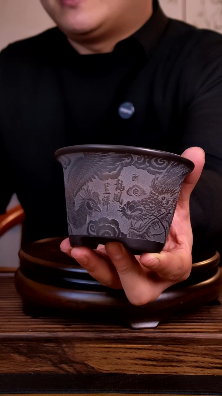 紫砂花盆紫砂花盆-内口9-6