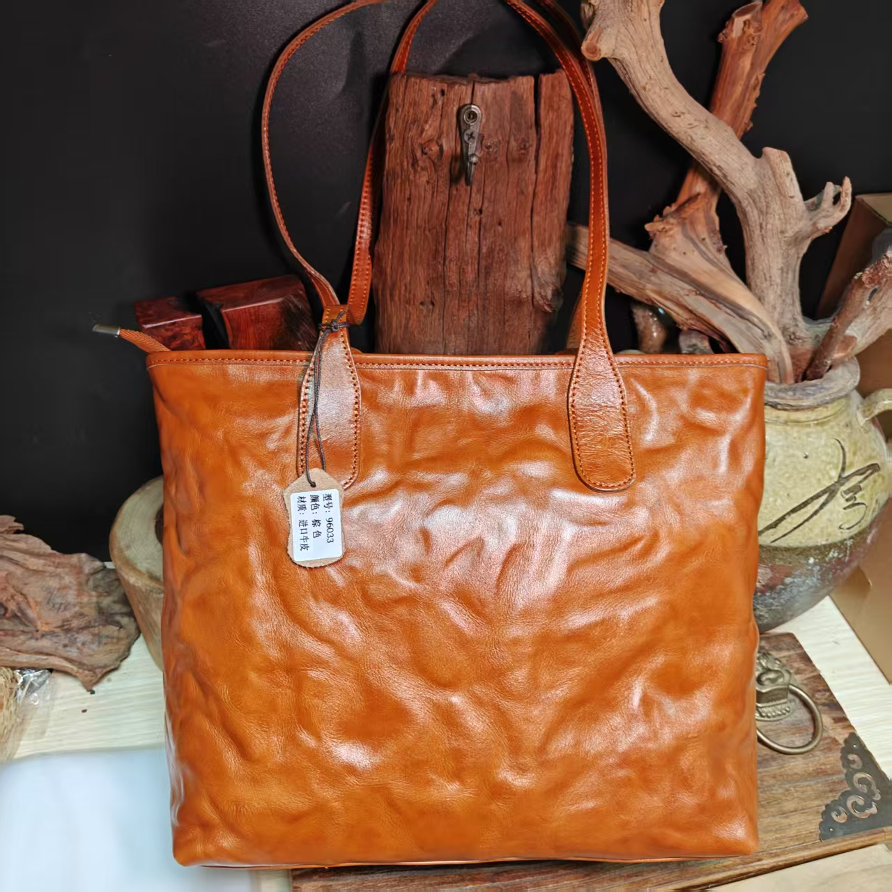 32*27*13 托特包 单肩头层皮超大款