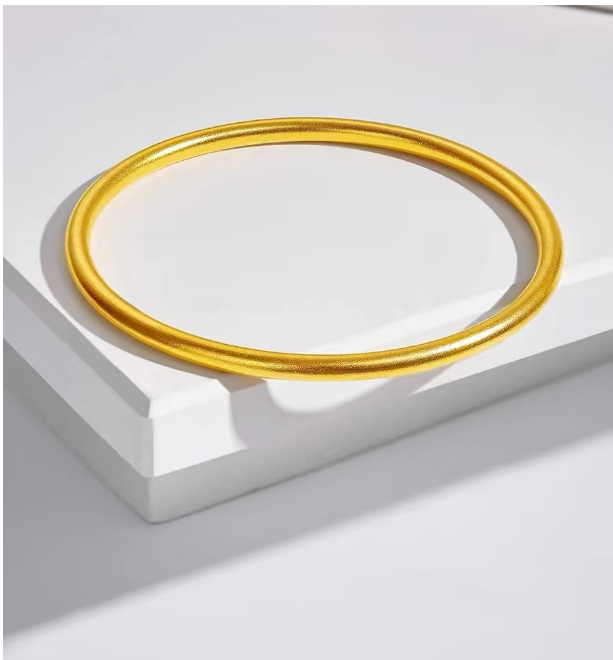 【S.】足金999纯黄金古法传承素圈实心手镯