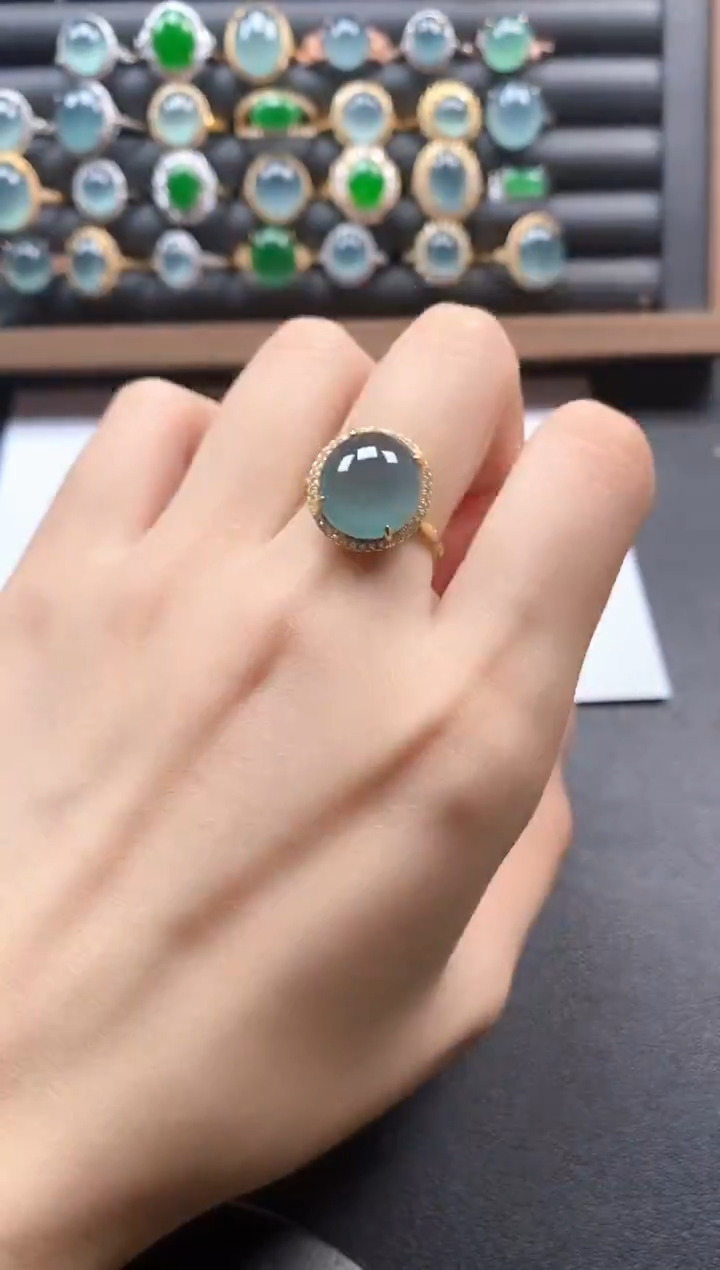 银S925镶嵌戒指翡翠5111