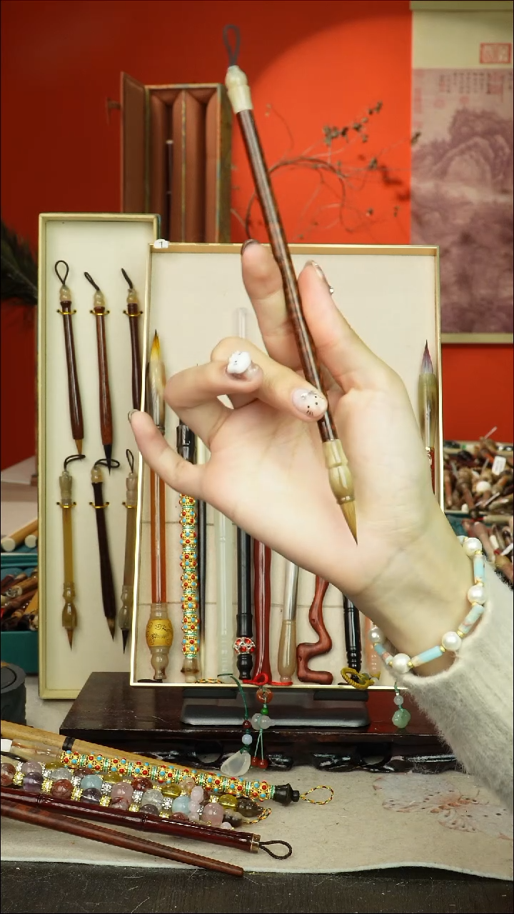 126号闪孤品高货毛笔链接 清水试笔 蘸墨不退