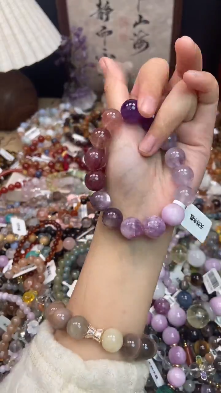 未镶嵌手链紫晶108