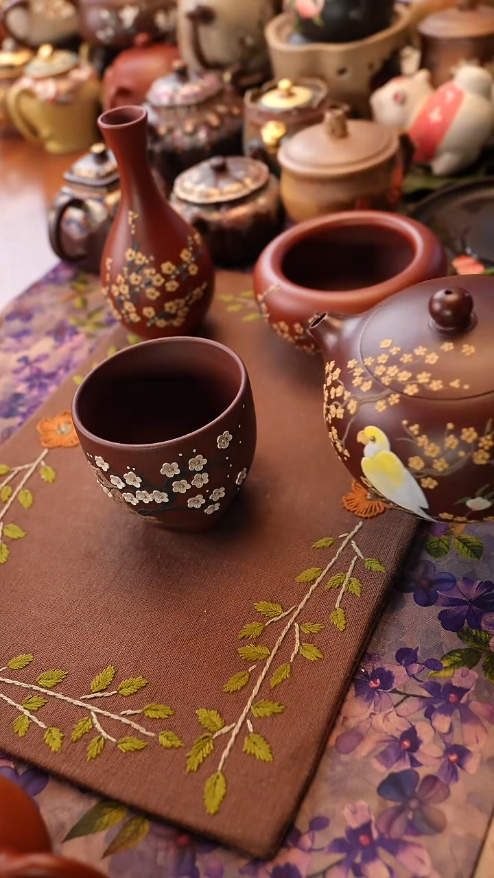 茶壶紫砂梅花主人杯
