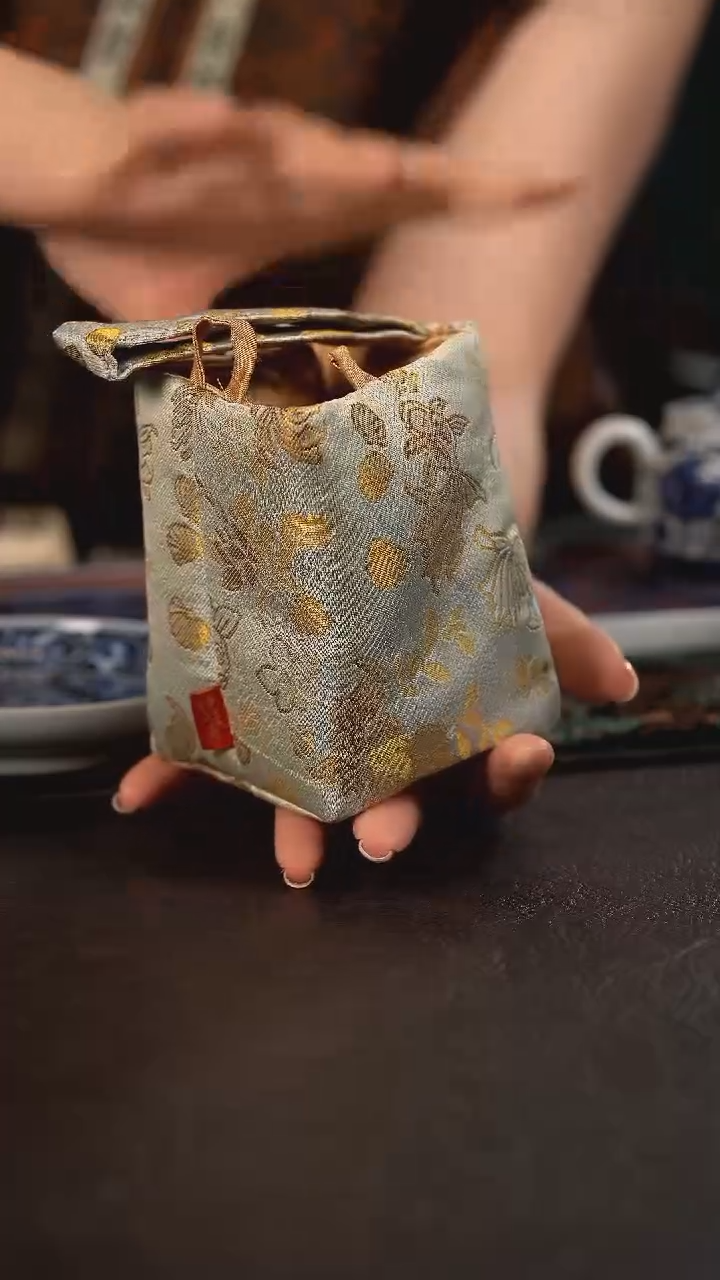 陶瓷周边慢蓝迷你茶事包金鱼水藻