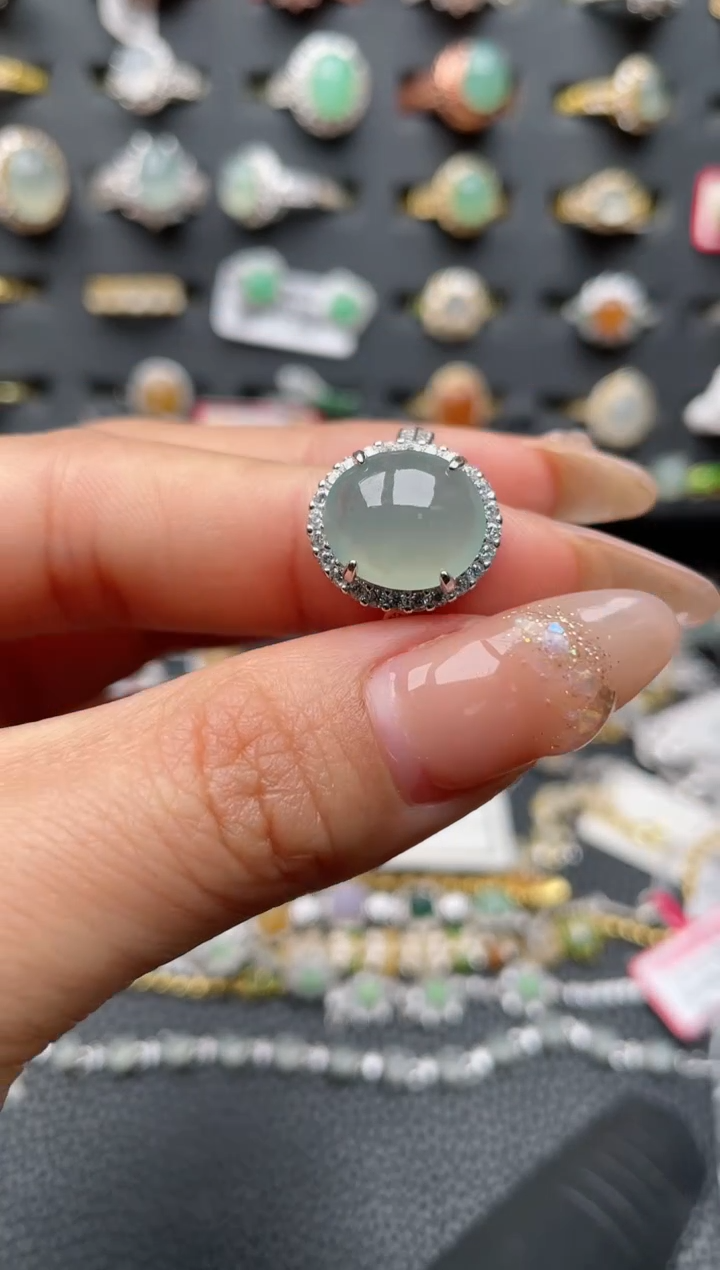 【闪购商品】翡翠戒指银S925镶嵌1111111111  70