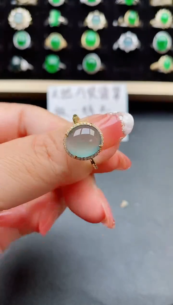 【闪购商品】翡翠戒指银S925镶嵌508080