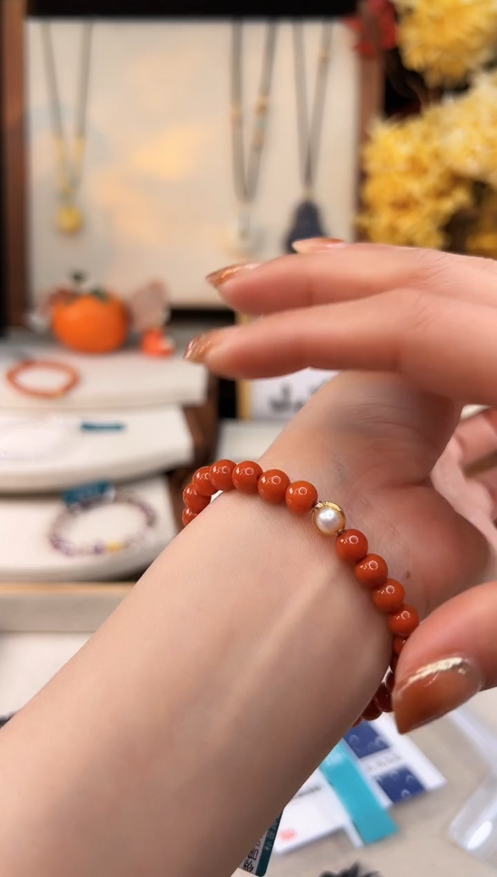 【闪购商品】南红玛瑙手饰18K金镶嵌@@D921C013041