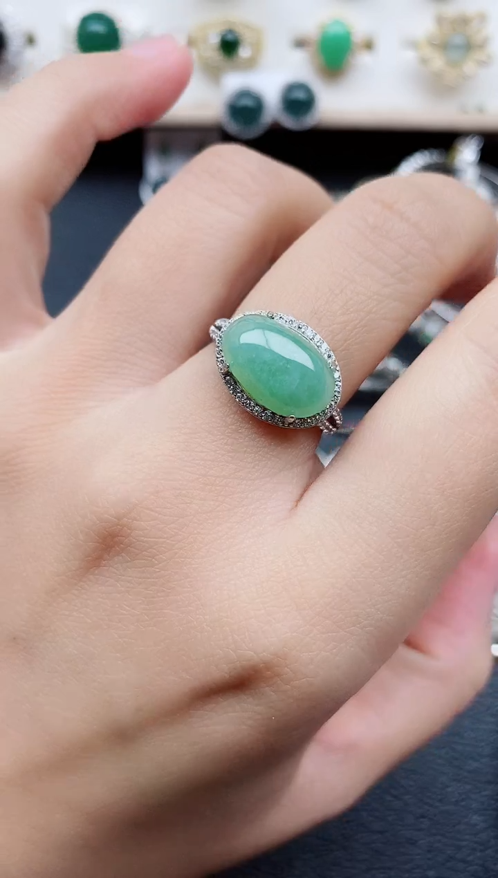 【闪购商品】翡翠戒指银S925镶嵌11111
