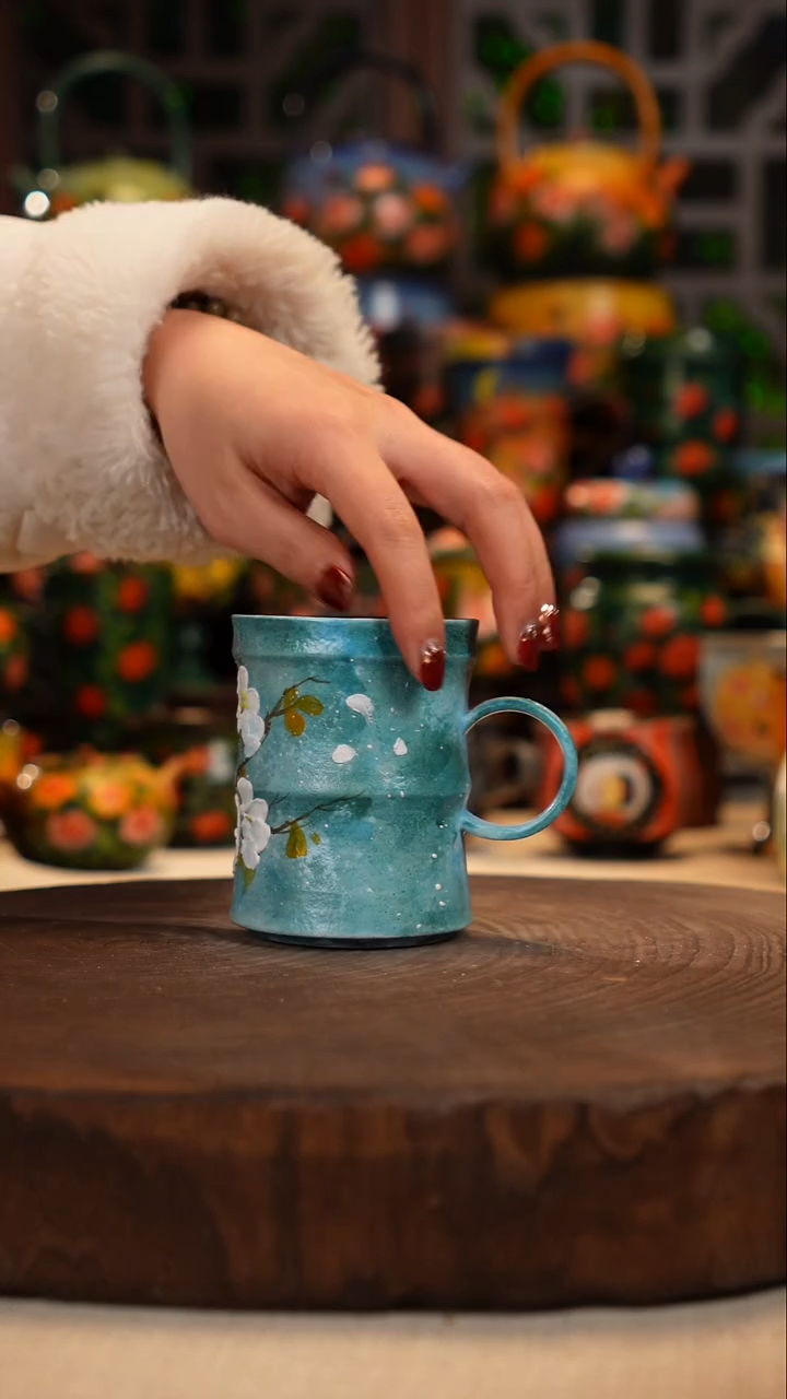 紫砂油画手绘釉下彩