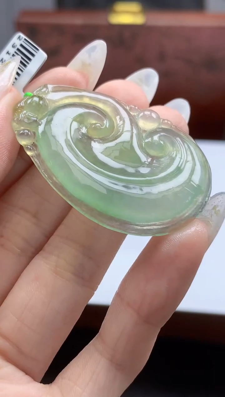 【闪购商品】定制翡翠未镶嵌011ee-毛货如意82赠金扣