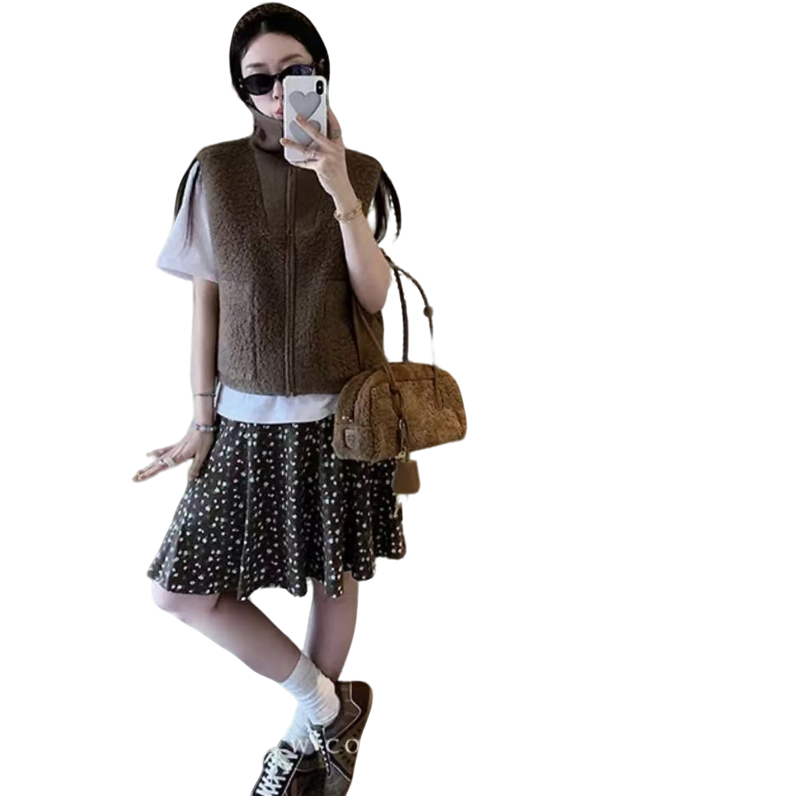 WENLA毛圈拉链立领毛织马甲