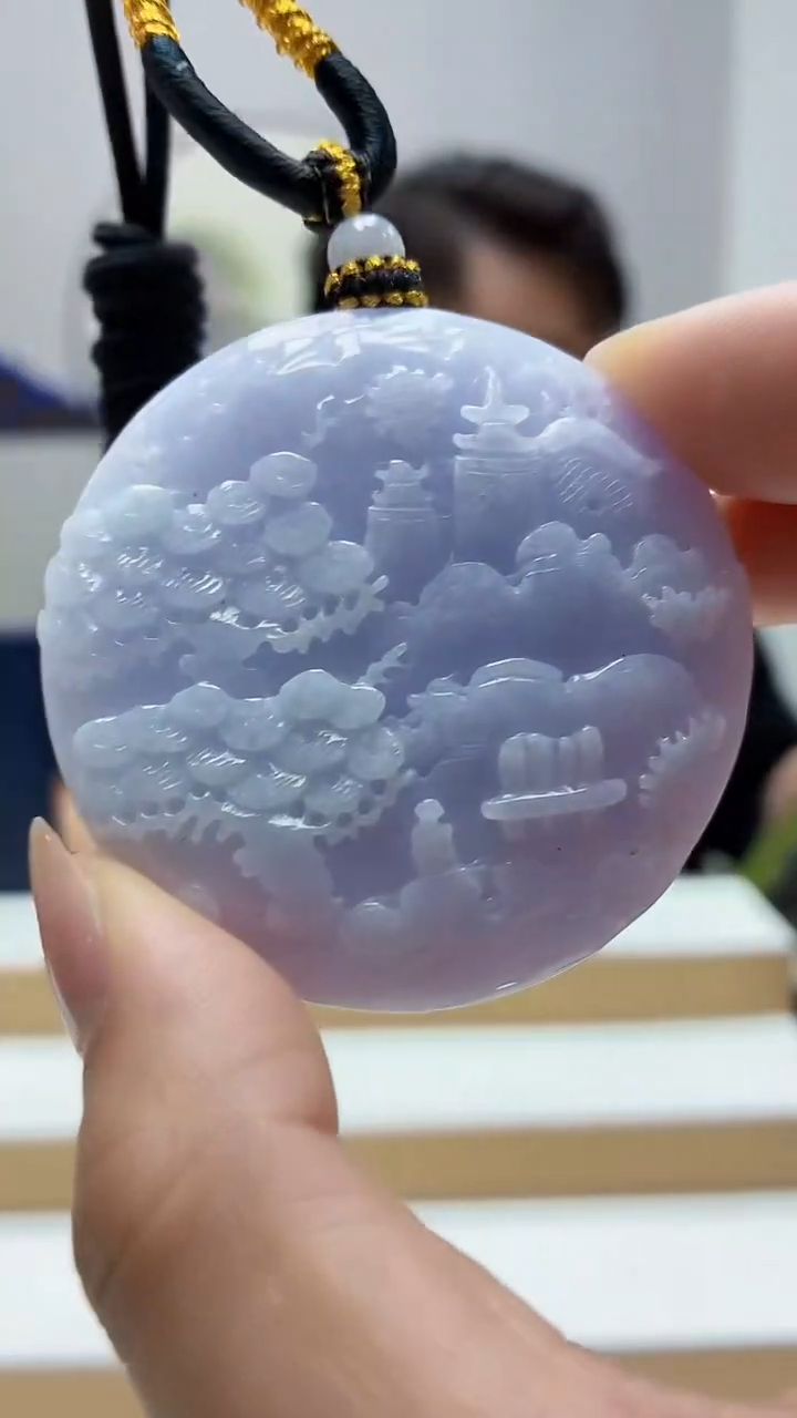 未镶嵌定制翡翠5060MM-毛货挂件90