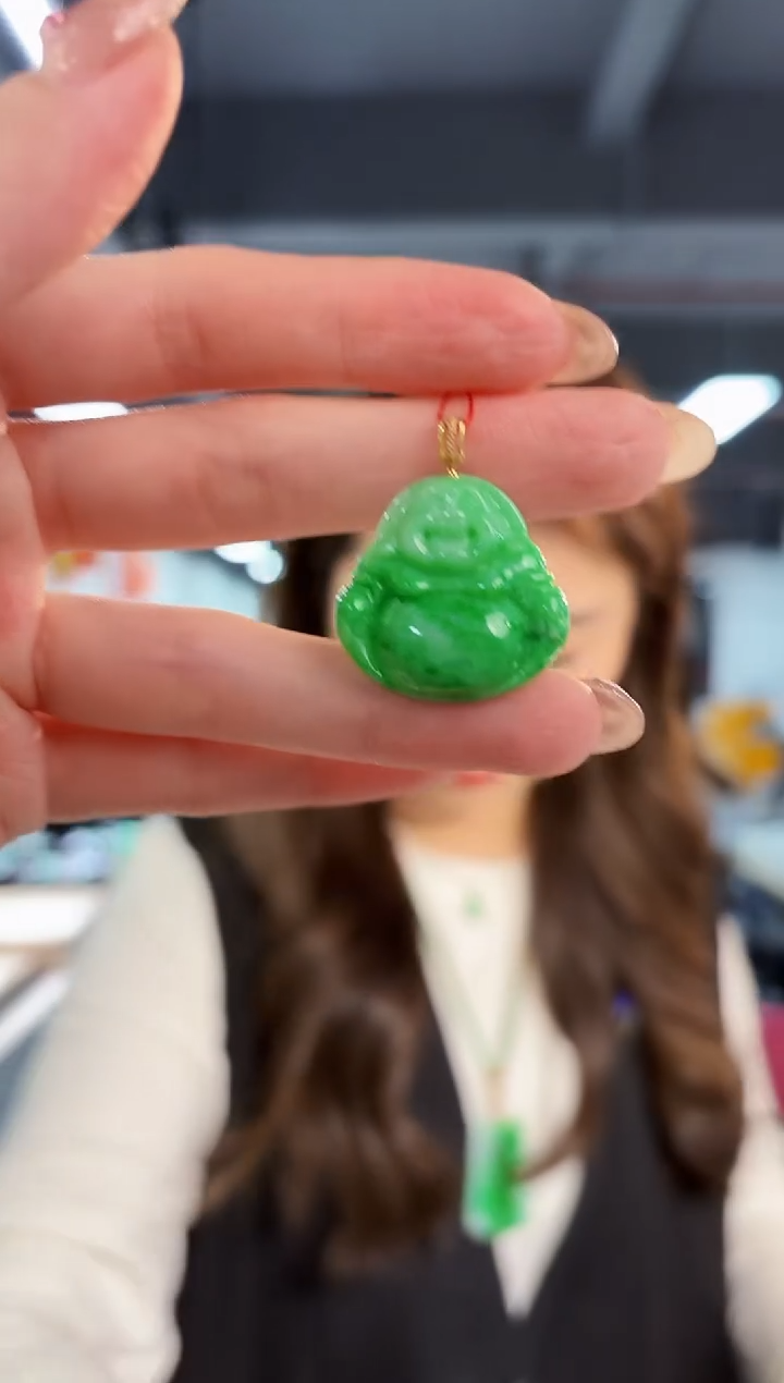 【闪购商品】翡翠颈饰18K金镶嵌缅料A货/支持复检/一件