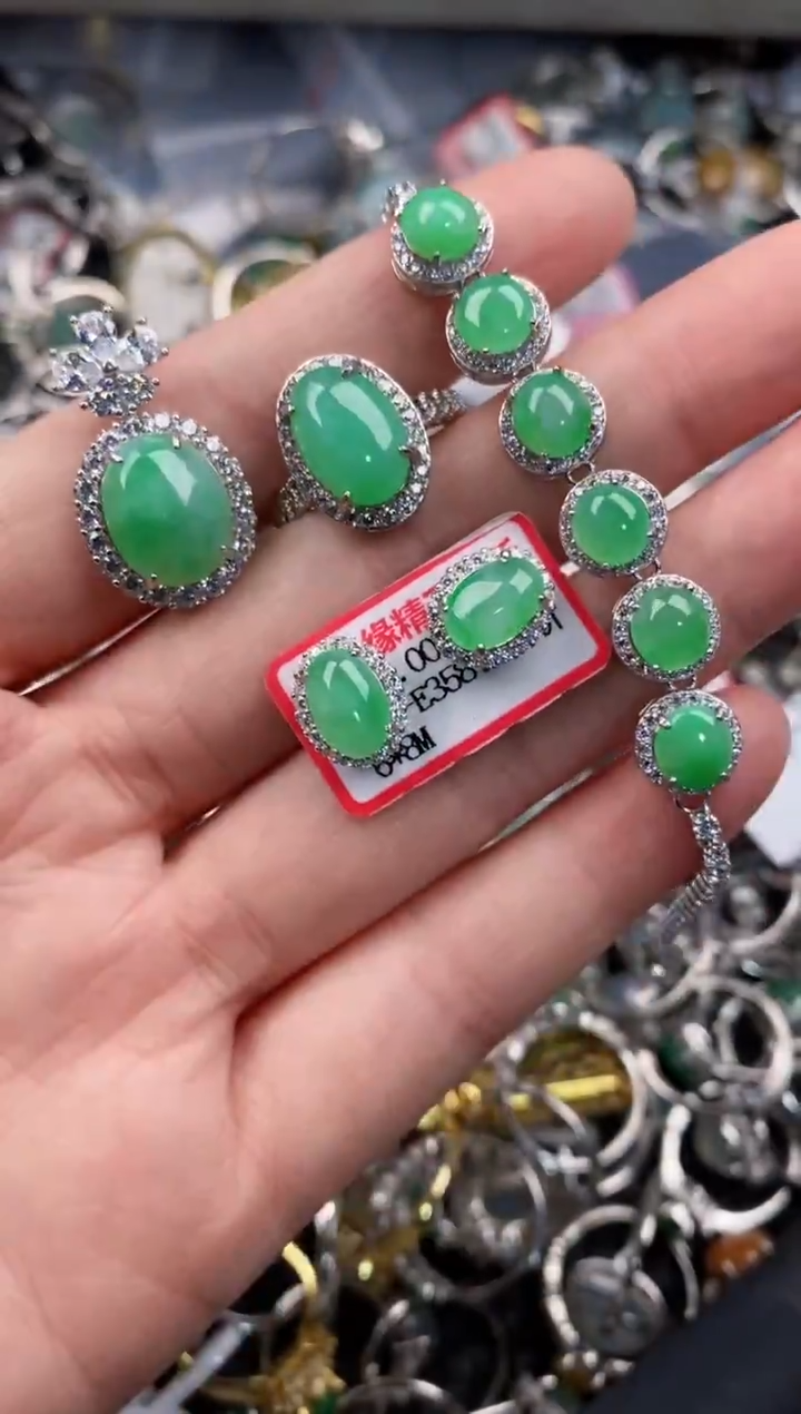 银S925镶嵌戒指翡翠12-12-12   5