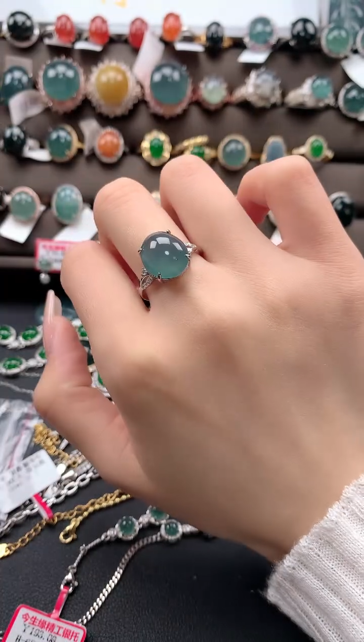 【闪购商品】翡翠戒指银S925镶嵌3123313