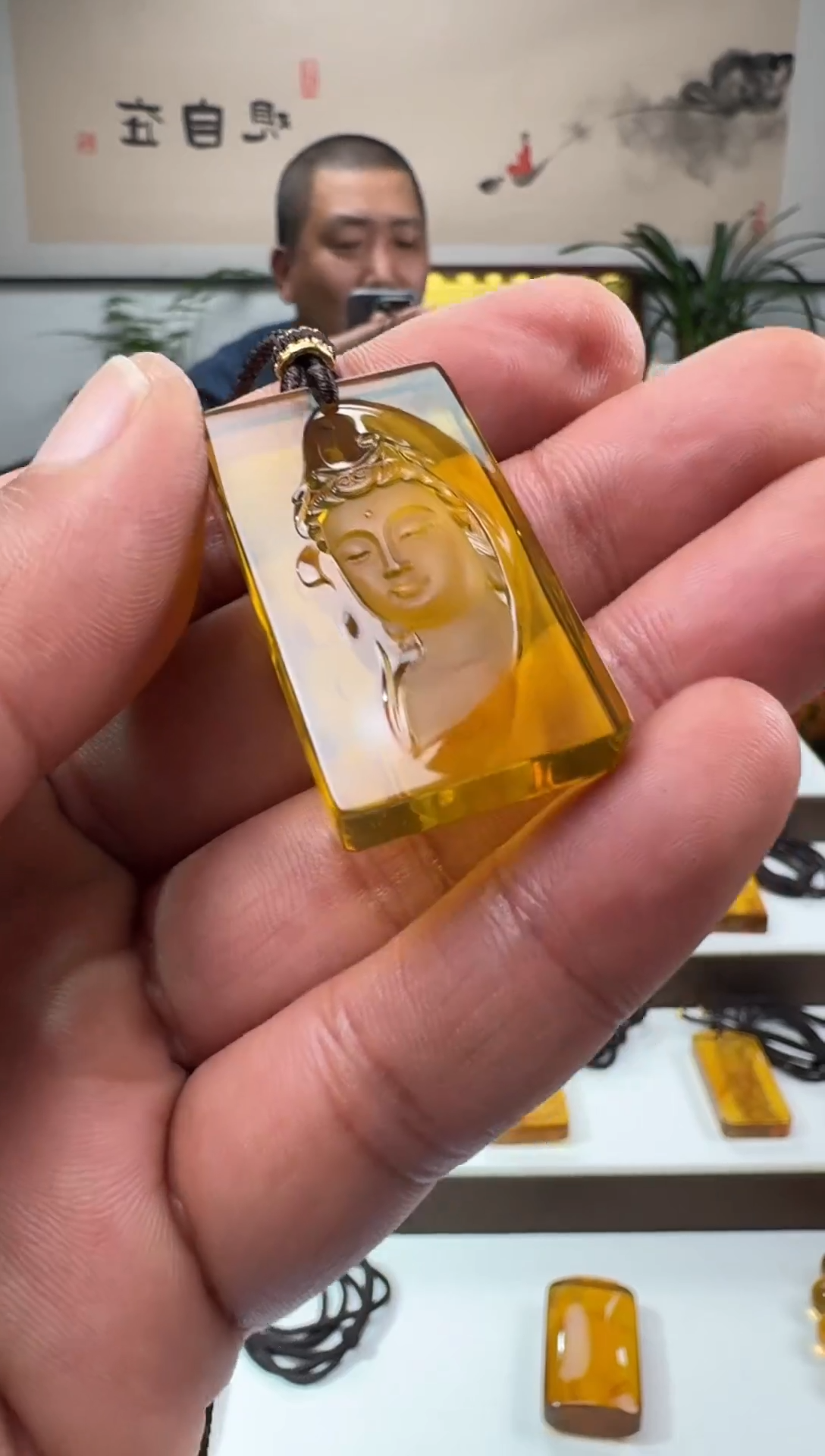 【闪购商品】琥珀颈饰未镶嵌缅甸琥珀观音吊坠