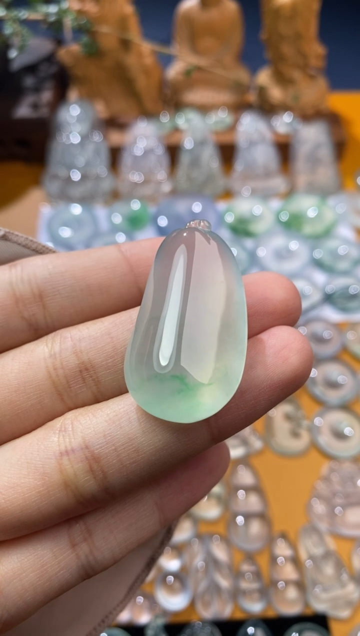 【闪购商品】定制翡翠未镶嵌福瓜37*19*11.2