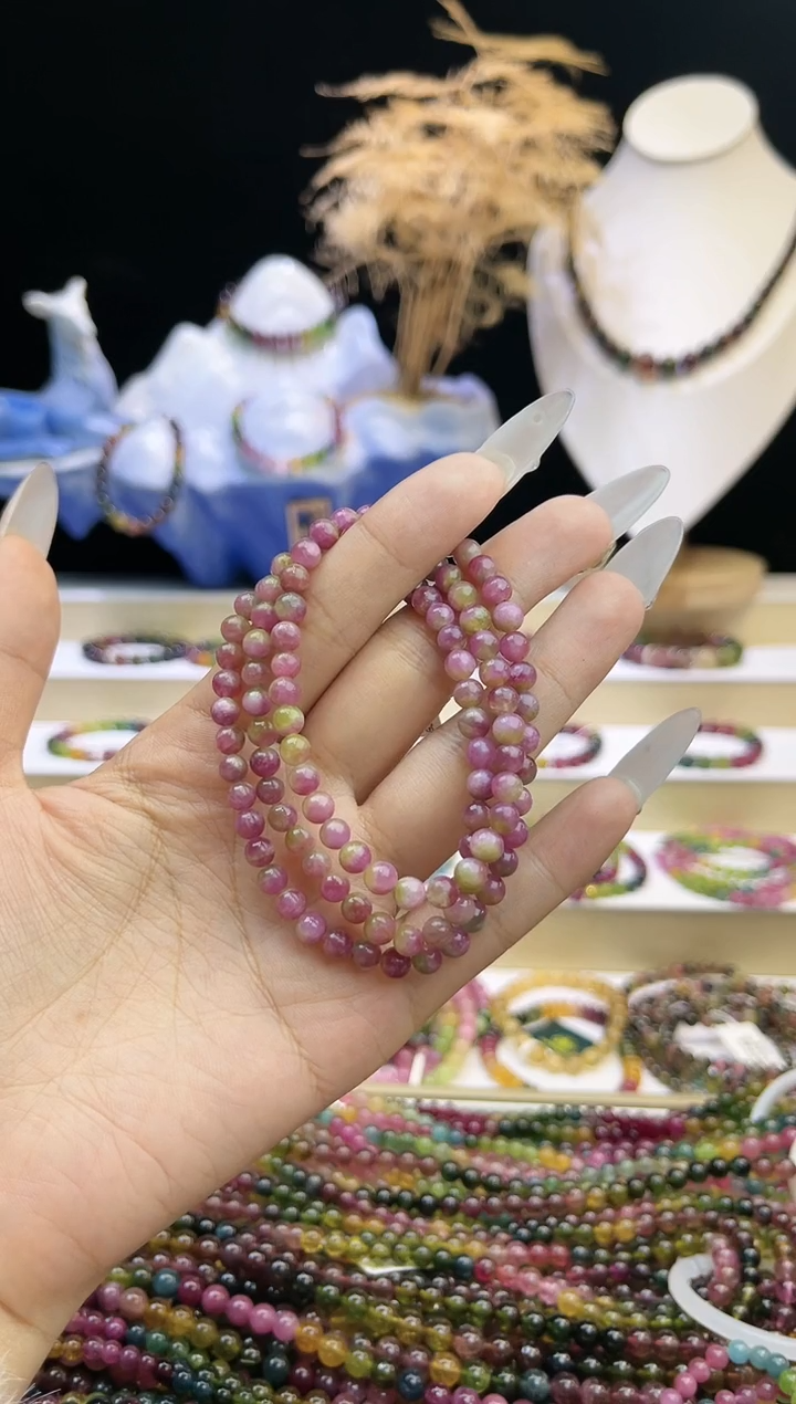 【闪购商品】碧玺/未镶嵌J5mm+碧玺多圈多样性发货