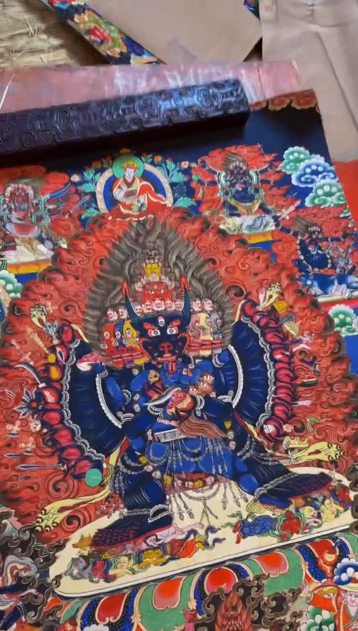 装裱画精品手绘唐卡链接--A129