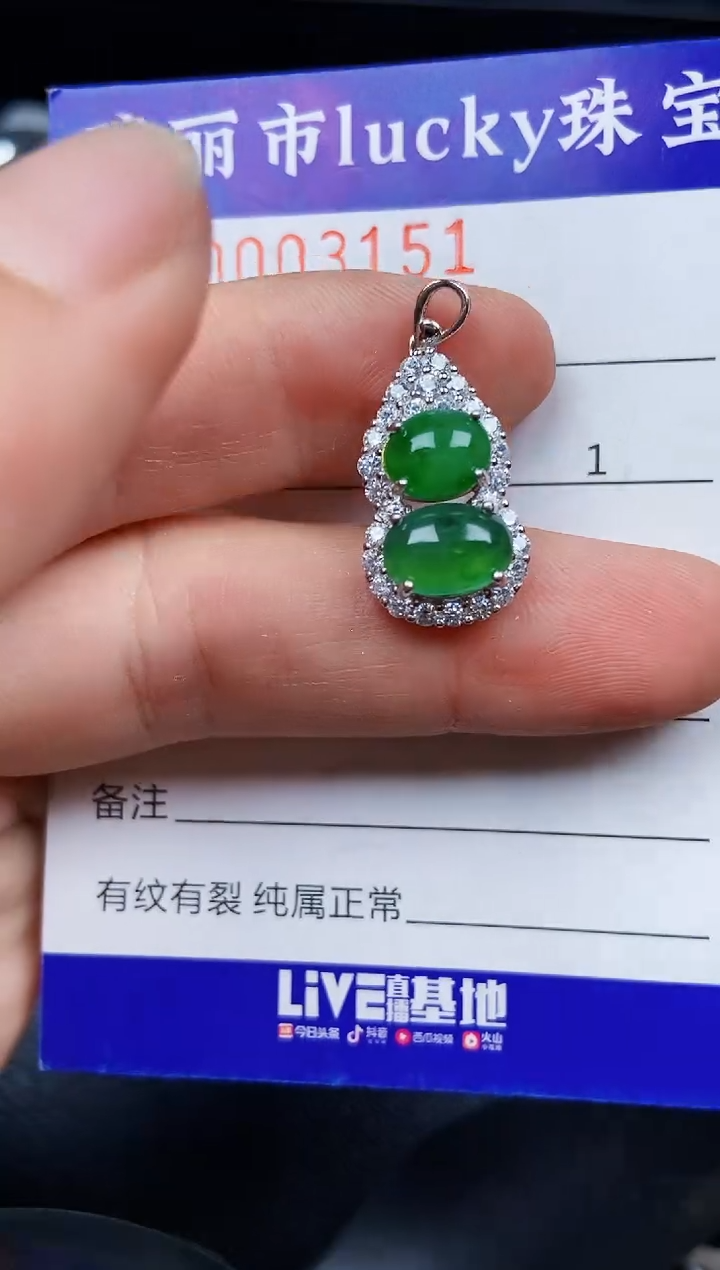 翡翠银S925镶嵌颈饰3151