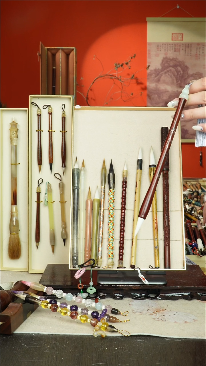 225号闪孤品高货毛笔链接 清水试笔 蘸墨不退