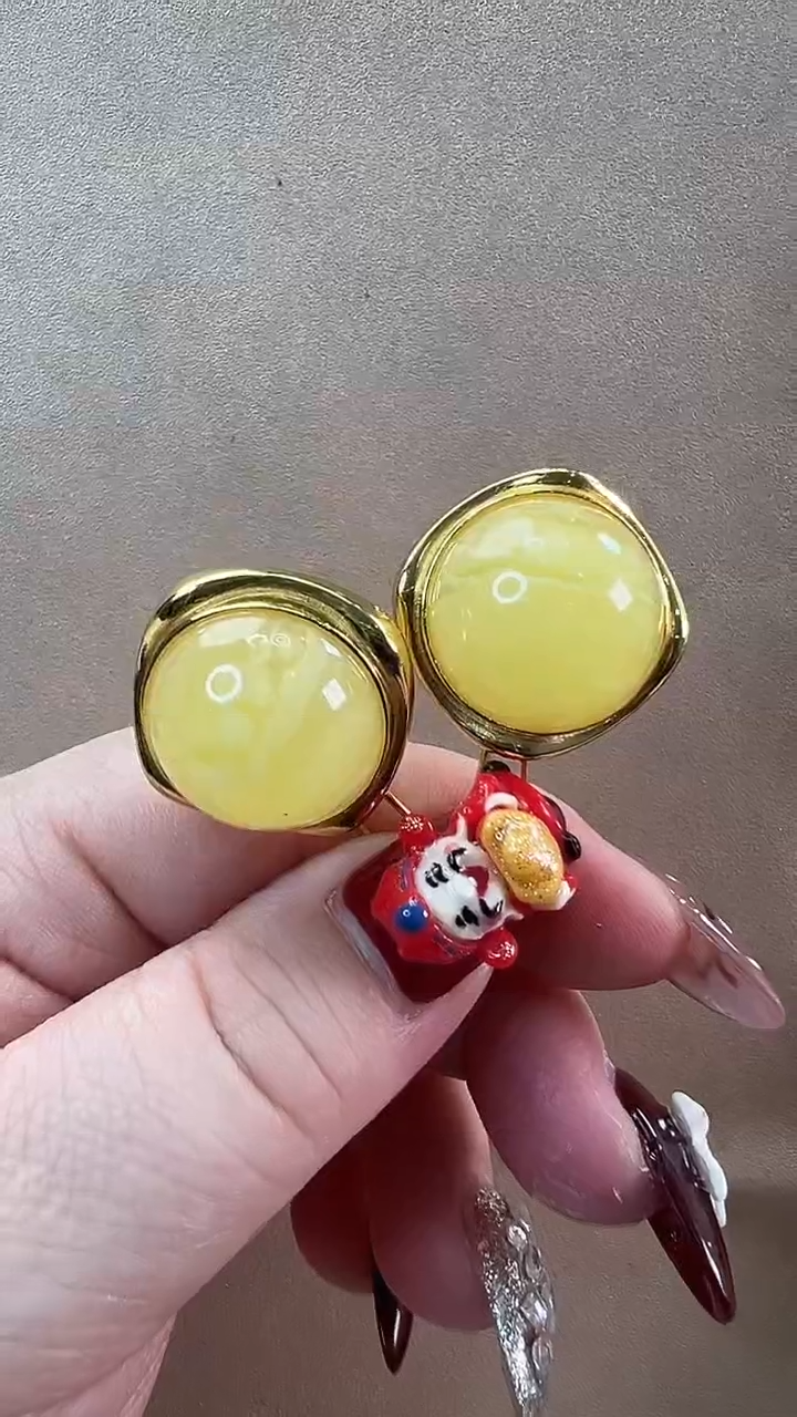 【闪购商品】琥珀耳饰未镶嵌耳环