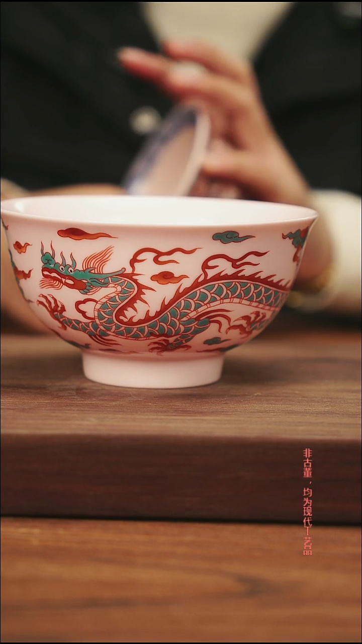 摆件陶景德镇陶瓷手工釉下碗