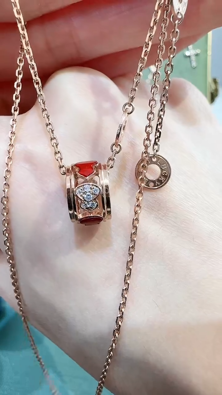 【闪购商品】玛瑙/玉髓吊坠(不含链)18K金镶嵌18K金钻石路路通吊坠