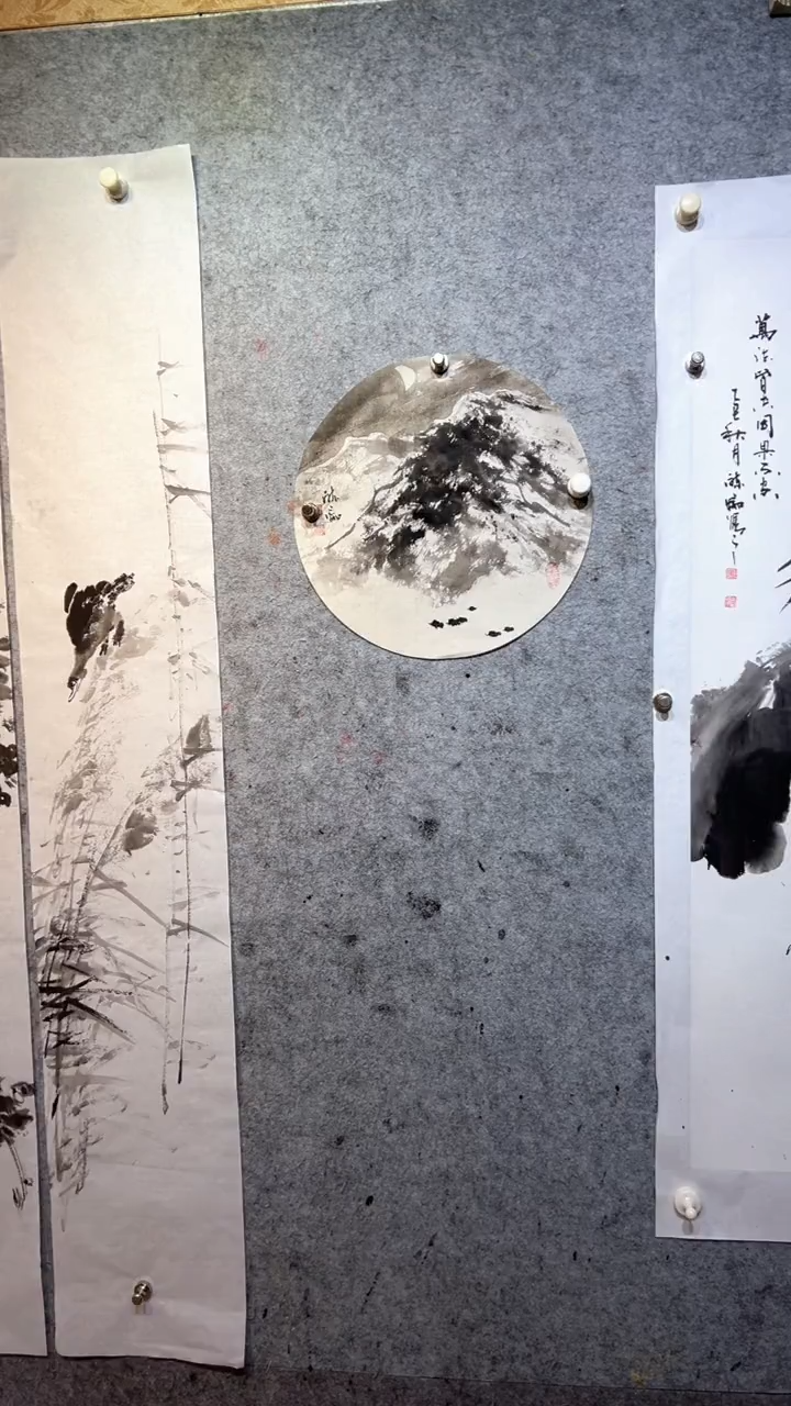 国画曹***景张自学水墨国画50