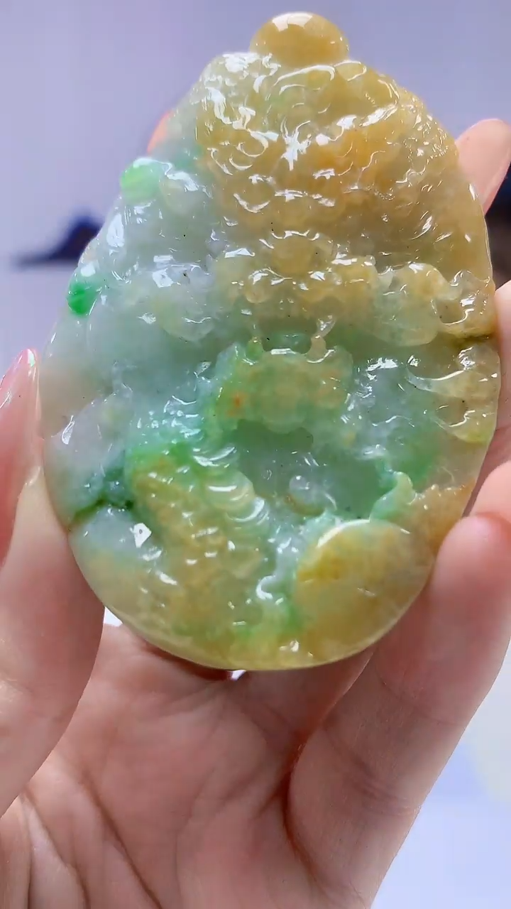 【闪购商品】定制翡翠未镶嵌5152DD-毛货挂件85