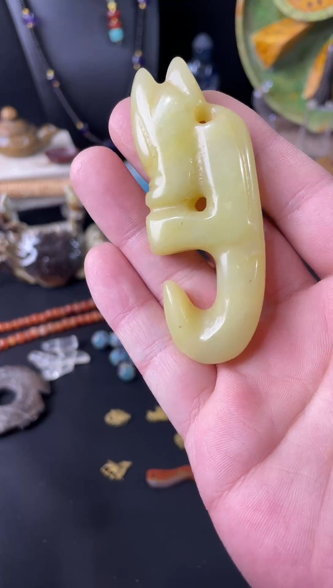 未镶嵌岫岩河磨玉（透闪石质玉）挂件1