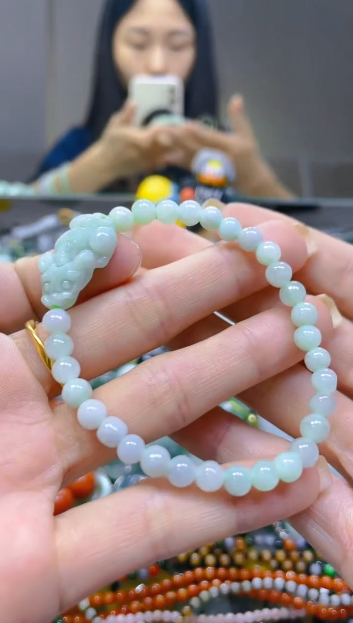 翡翠未镶嵌颈饰5MM/Z/翡翠A货一图一物