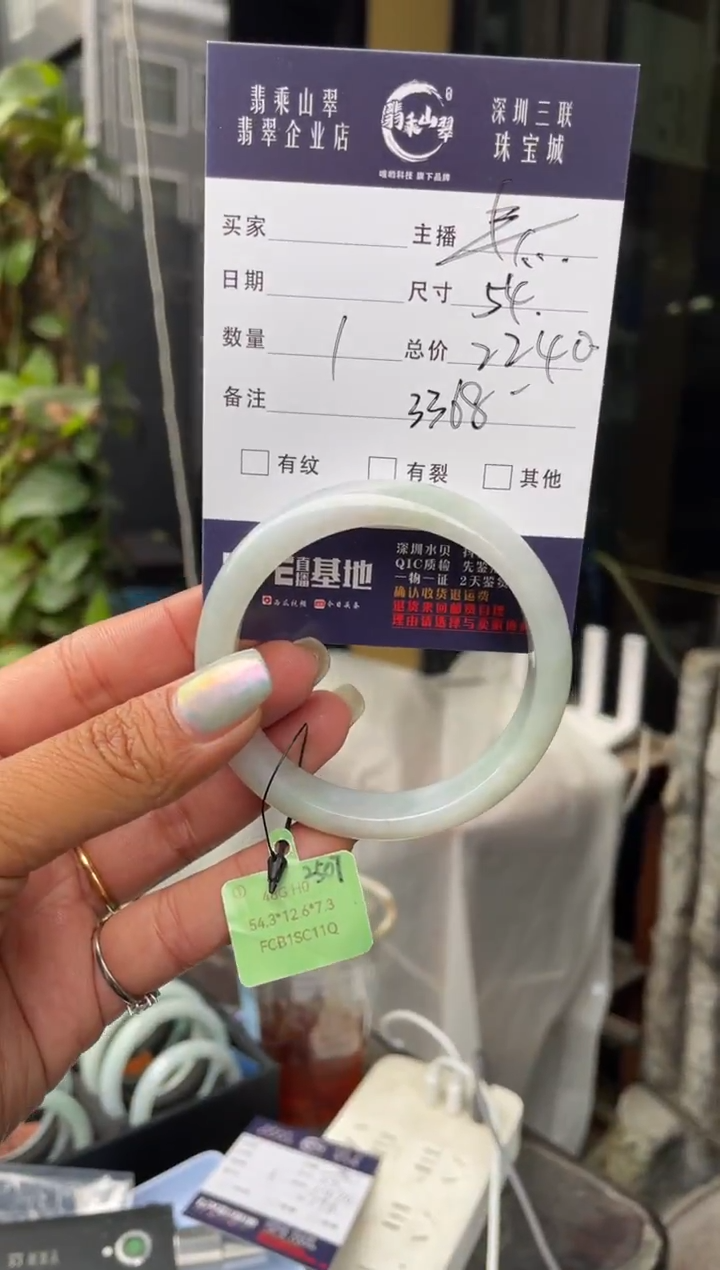 未镶嵌手镯翡翠C 54正圈 3368