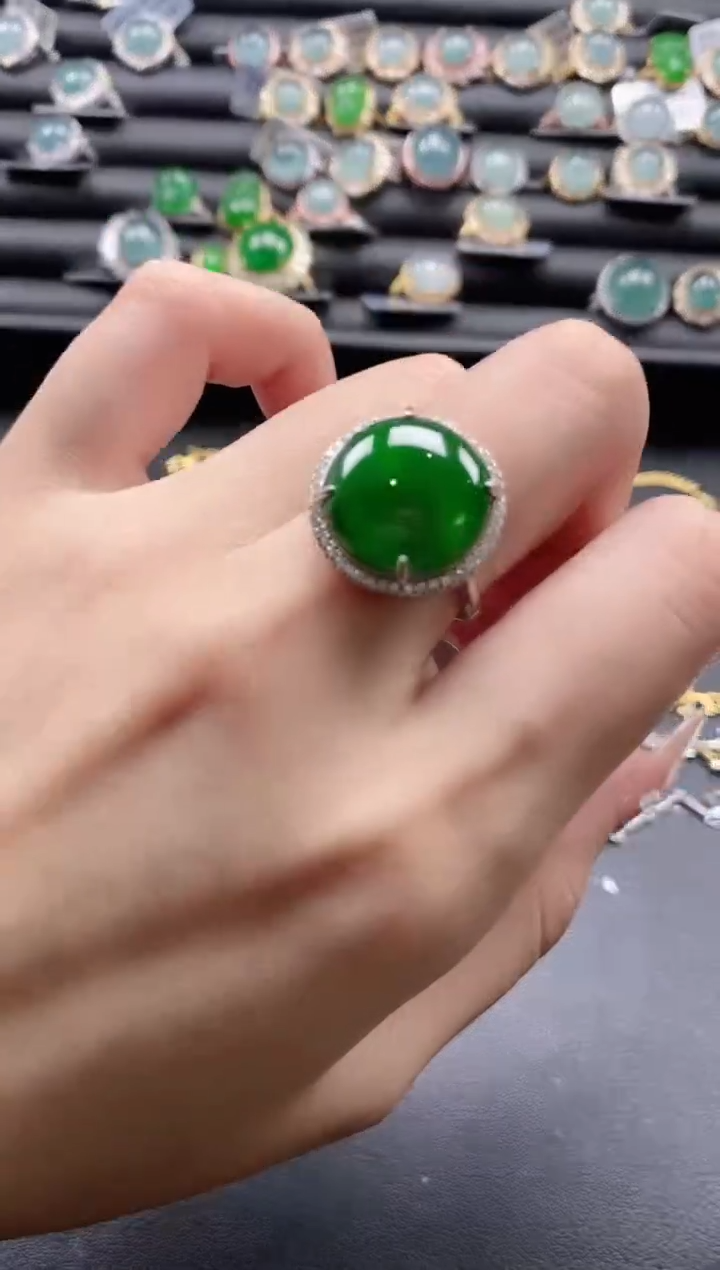 【闪购商品】翡翠戒指银S925镶嵌51511