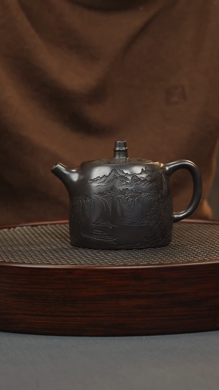【闪购商品】紫砂茶壶石黄 汉铎 山水