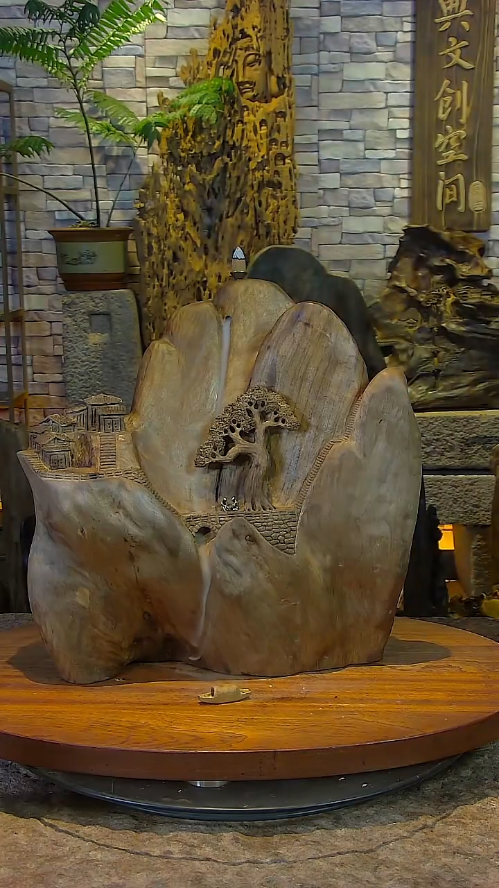 木金丝楠木山水摆件