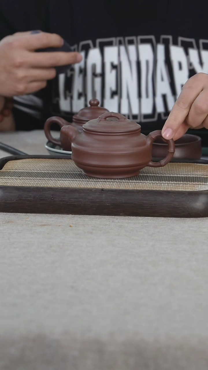 【闪购商品】紫砂茶壶底槽清双线竹鼓